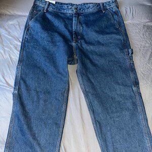 h&m blue relaxed worker jeans 38/32